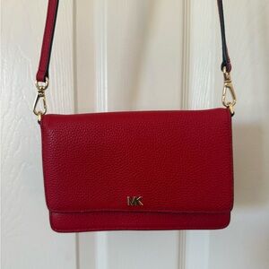 Michael Kors Convertible Pebbled Leather Phone Crossbody Wallet Clutch